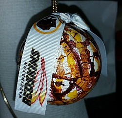 Washington Redskins eggshell ornament.