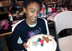 Making ornaments from clay.